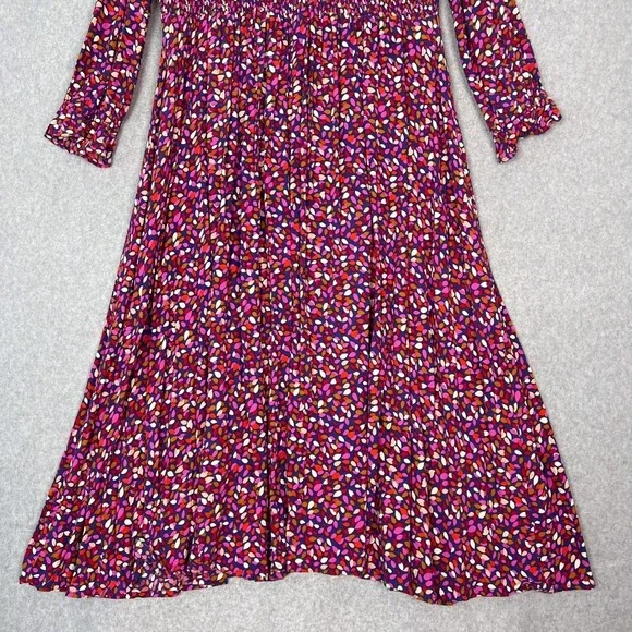 Mister Zimi Size 12 River Birch Dahlia Long Sleeve Smocked Bodice Midi Dress - Picture 4 of 7